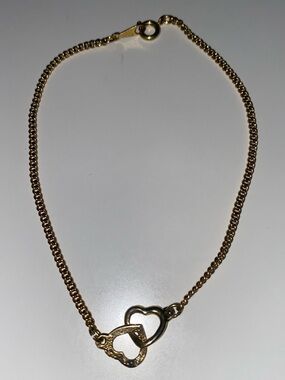 Delicate Gold Heart Link Bracelet - Women Jewelry